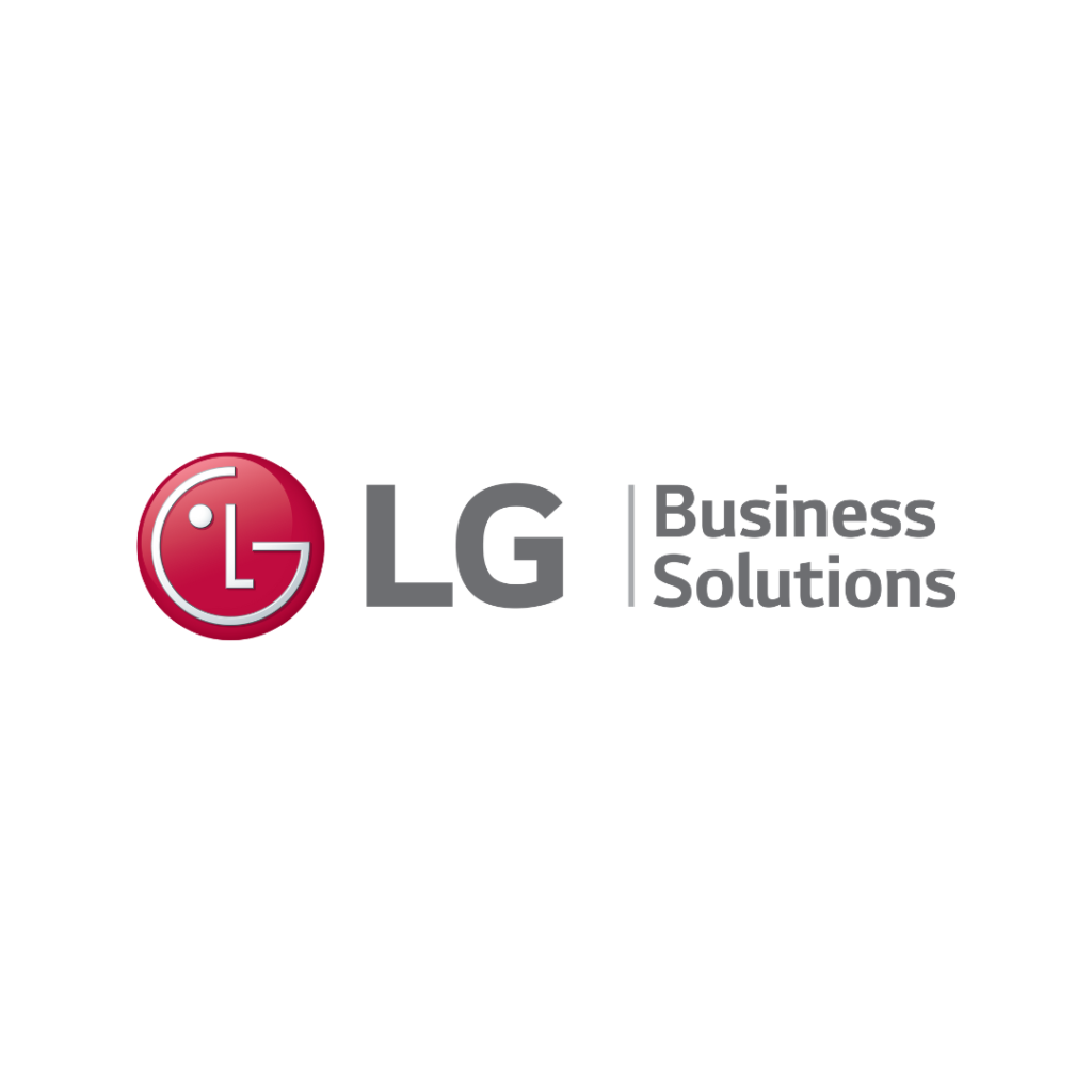 the lg logo is shown on a white background